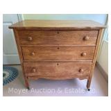 Oak 3 Drawer Dresser, Antique, 31"x20"x35"h