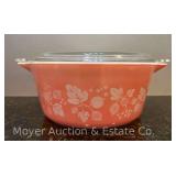 Pyrex Pink Gooseberry Casserole Dish, with Lid, 475
