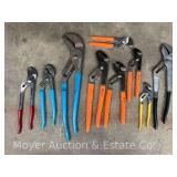 Group of Channellocks and Channellock Style Pliers