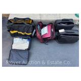 Group of Misc. Tool Bags, Tools, Roadside Bags, Etc.