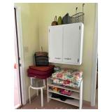 Group of Household, Garden, Watering Cans, Shelves, Side Table, Etc.