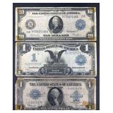 (2) $1 Silver Certificates Blanket Notes and $10 Silver Certificate Blanket Note