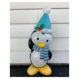Penguin Blow Mold, Weighted, Some Wear/Fading, with Cord, 31"h