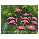 (10) Pink Flamingo Blow Molds, 18" Long