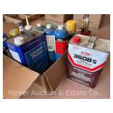 Group of Air Dusters, Hobby Paint, Chemicals, Etc.