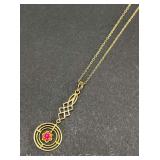 14k Yellow Gold Necklace, with Pendant, 18" Long, 1.4dwt.
