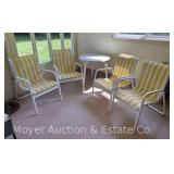 (4) Patio Chairs with Round Table, 30"w