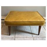 Mid-Century Modern Gold Vinyl Stool, 24"x16"x14"h