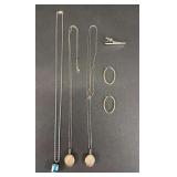 Group of Sterling Silver Necklaces, Earrings, Etc., 0.76tr.oz