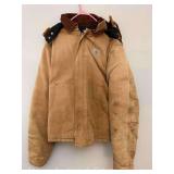Carhartt Work Coat, with Hood, See Pictures for Condition, Tag Faded, Believed to be Size Large or XL