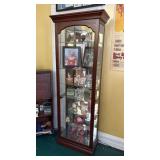 Curio Cabinet, Mirrored Back, Lighted Interior, 27'x13.5'x76'h
