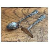 S. Kirk & Son 'Repousse' Sterling Crumb Scrapper with Other Sterling Spoon, 0.86tr.oz.