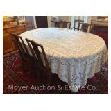 Raab Chair Co. Dining Table and 5 Dining Chairs, Claw and Ball Feet, 54'x78' as Photographed