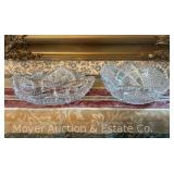 (2) Cut Crystal Bowls, 8'-10.5'w