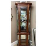 Curio Display Cabinet, Mirrored Back and Lighted Interior, 25'x12'x76'h