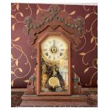 Shelf Clock, Cracked Glass, 22.5'h