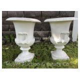 Pair of Cast Iron Planters, 17'h