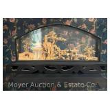 Intricate Hand-carved Wood Japanese Scene, in Display, 14'w Overall