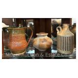 (3) Pieces of Studio Pottery, Some Signed, 5'-6.5'h