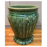 Pottery Jardiniere, Green Glaze, 12'w x 14'h