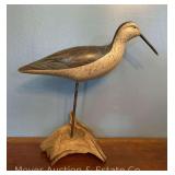 Wood Shore Bird, Hand-painted, Artist Signed, 12'h