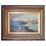 Oil on Canvas Seascape, Artist Signed J. Middleray, Framed 19'x25'