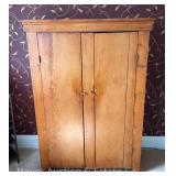 2 Door Pine Country Cupboard, Antique, 47'x17'x65'h