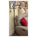 Wrought Metal Floor Lamp, 61'h