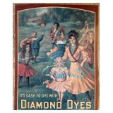 Diamond Dyes Aluminum Sign, Older Reproduction, 22'x17'