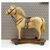 Folk Art Child's Horse Pull Toy, 12.5'h