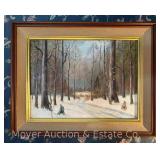 Winter Landscape Oil Painting on Board, 15.5'x20'
