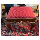 Upholstered Stool, Wood Base, 19'w and 18'h