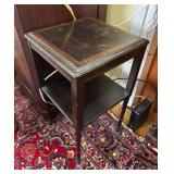 Wood Side Table, 2 Tiers, 16'x16'x28'h