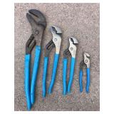 (4) ChanelLock Adjustable Pliers, Asst. Sizes