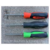 (3) Snap-On Soft Grip Philips Head Screwdrivers