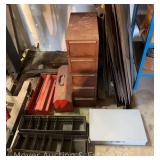 Group of Metal Parts Drawers, Toolbox, Etc.