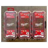 (3) Milwaukee Packout Drill Bit Sets