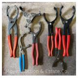 Group of Oil Filter Wrench Pliers