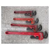 (4) Ridgid Pipe Wrenches: 12', 14', 18' and 24'