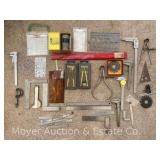 Group of Precision Rulers, Measuring Gauges, Shims, Compass, Etc.