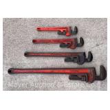 (4) Ridgid Pipe Wrenches: 14', 18', 24', and 36'