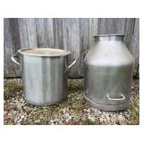 Stainless Milk Can and Stock Pot