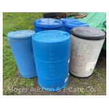 (6) Asst. Poly 55 Gallon Drums