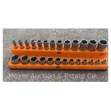 Snap-On 26 Piece Metric 1/4' Drive Socket Set, in Magnetic Holder