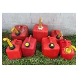 Group of 1gal. and 1 1/2gal. Gas Cans