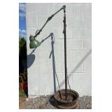 Industrial Shop Light, Tire Rim Base, Adjustable Height