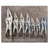 (7) MAC Locking Pliers, Asst. Sizes, Appear Like-New