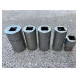 (4) Cornwall 3/4' Drive Sockets and Adaptor