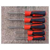 (5) Snap-On Soft Grip Torx Screwdrivers, Orange