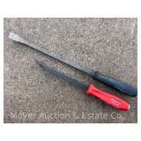 (2) Snap-On Pry Bars, 13'-17' Long